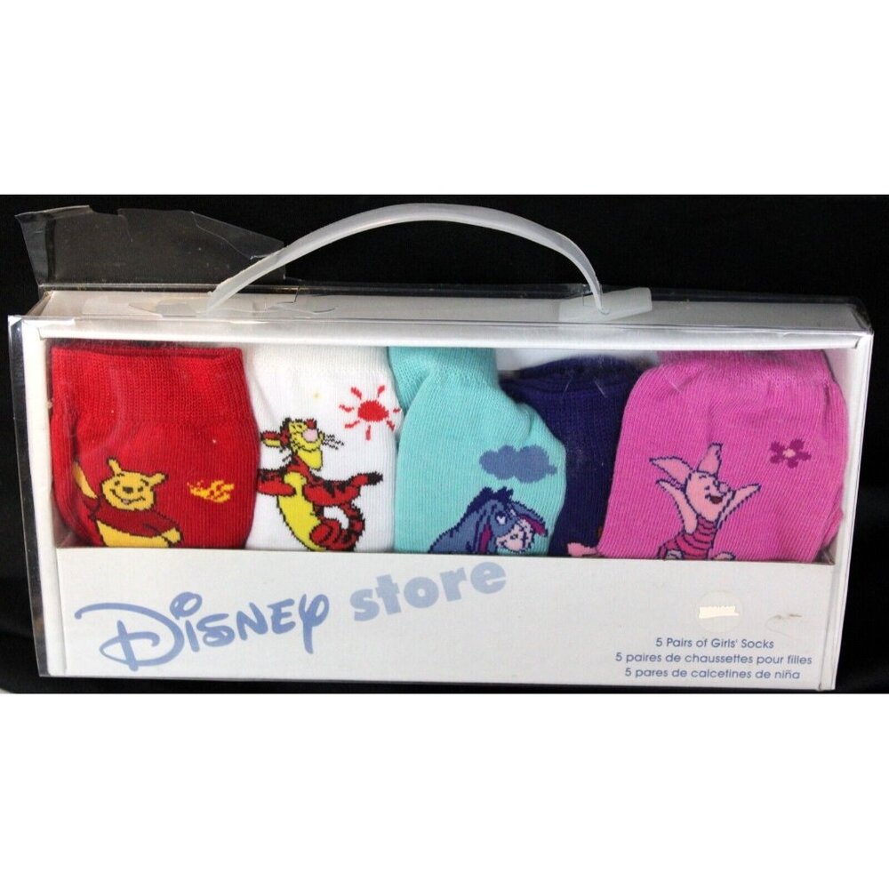 Disney Store Winnie Pooh Friends Girls Socks set of 5 sz S M L Colorful Fun